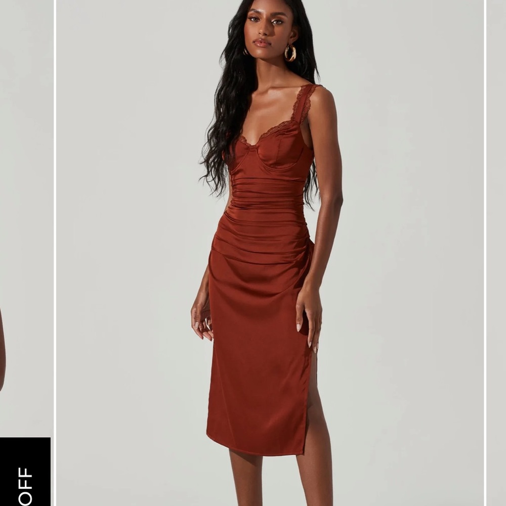 Astr rust orange dress